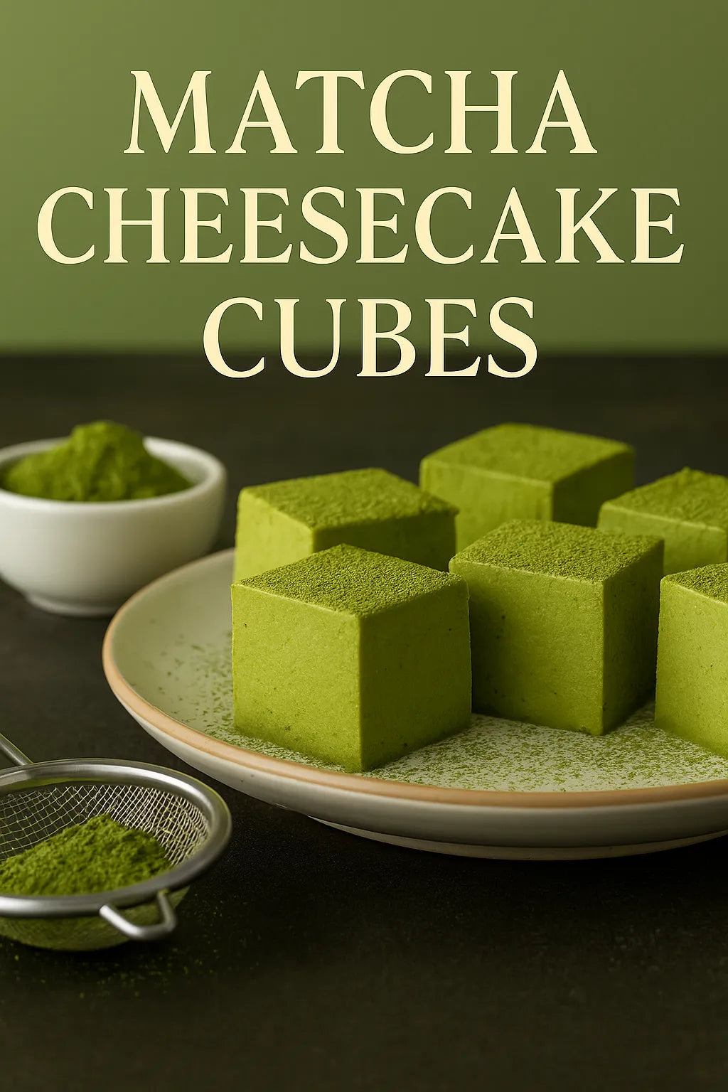 Matcha Cheesecake Cubes – Creamy, Bouncy & Perfectly Portion-Sized