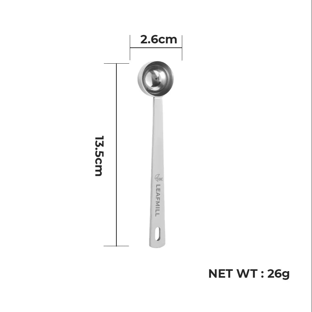 eafmill 5ml matcha spoon with detailed size dimensions, perfect for precise tea measurement