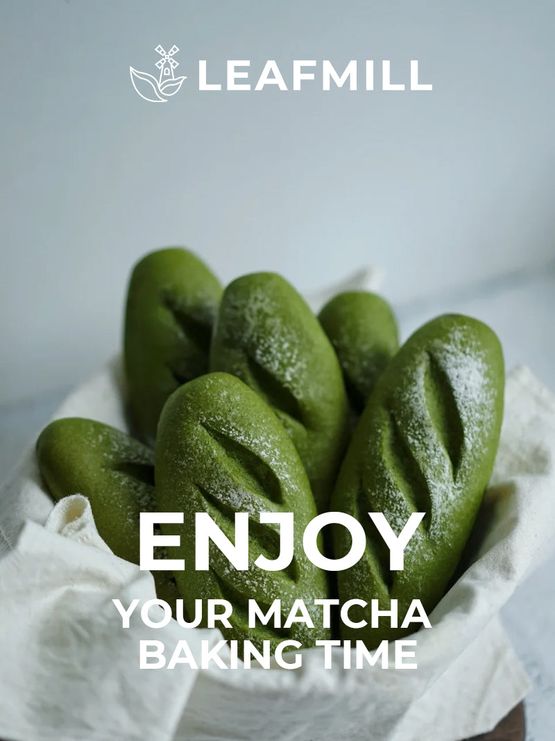 Enjoy your matcha baking time with Leafmill matcha-infused green bread.